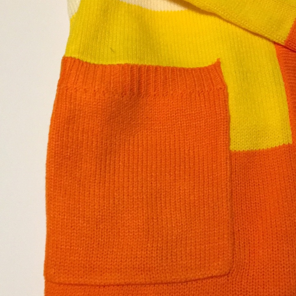HP🎊🎊🎃Disney Mickey Mouse Halloween Candy Corn Stripe Girls Open Cardigan - Picture 11 of 15